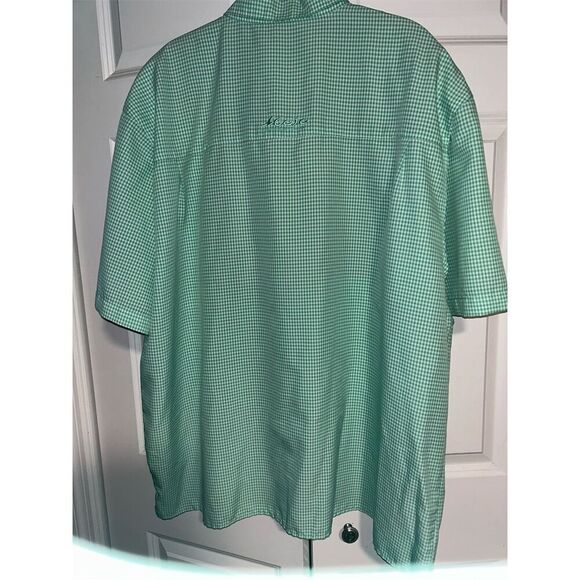 Mojo Sportswear Men's 2XL Green Check Short Sleeve Button-Up Shirt - Picture 7 of 8